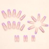 Acrylic Press on Nails Coffin Medium Purple French Tip Fake