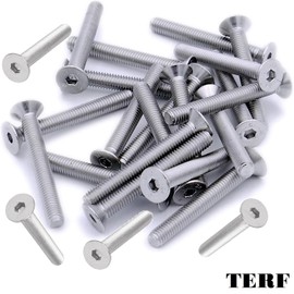 TERF® M8 X 20mm Hex Socket Countersunk Machine Screws Stainless Steel A2 (304) Machine Screw M8 (8mm) X 20mm Allen Key Hexagonal Socket Countersunk Bolts - Pack of 10