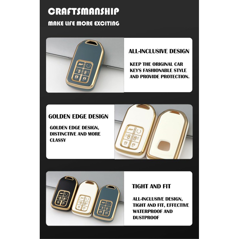 TECART Key Case Fit for Honda Odyssey Freed Soft TPU