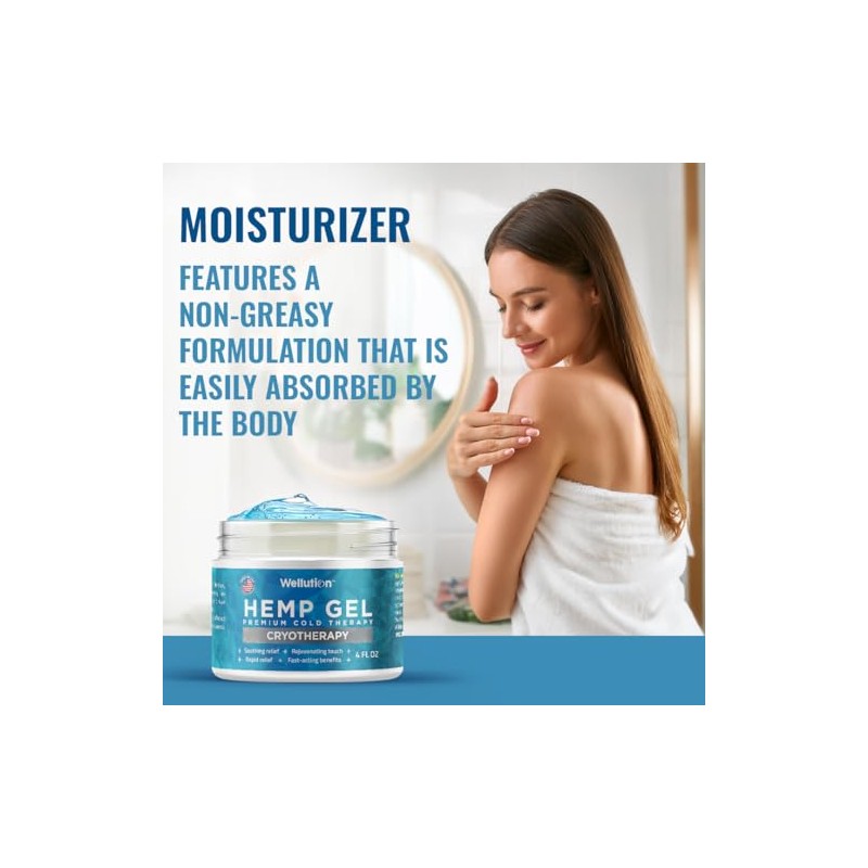 WELLUTION Cryotherapy Hemp Gel – Gentle Cooling Sensation with Menthol