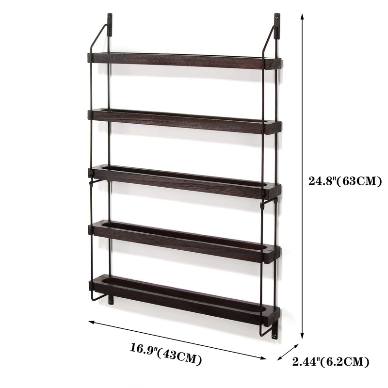 THYGIFTREE Essential Oil Storage Shelf Wall Mounted Wooden Essential Oil