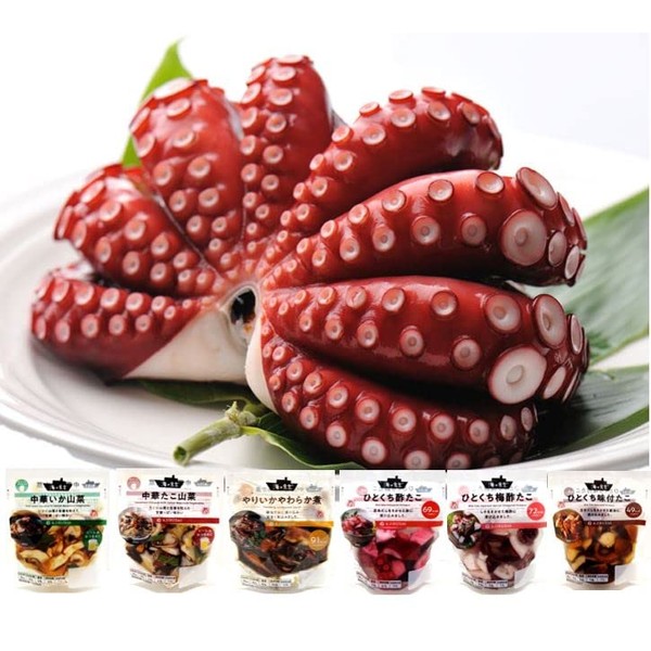 (Packed with Umami Flavor) Umami Condensed Method Steamed Mushroom 1 Tail (Does not contain alum, sulfite, erythorbic acid) + 6-pack set of side dishes, octopus