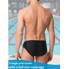 Men's Swim Briefs Drawstring Low Waist Triangle Swim Trunks Solid