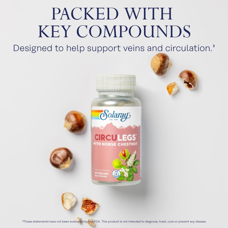 SOLARAY Circulegs - Herbal Supplements for Wellness Support w/Horse Chestnut