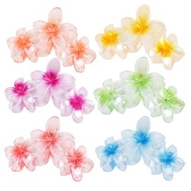 Hawaiian Flower Hair Clips Large Matte Hair Claw for Women Non-Slip Strong Hold Clips for Thick Hair, Hair Accessories