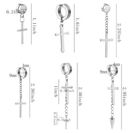 NEWITIN 6 Pairs Stainless Steel Magnetic Stud Earrings for Men Clip on Earring Magnetic Earring Unisex Non Piercing CZ Magnet Studs Diamond Earrings for Women Men