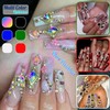 qiipii 24pcs Rose Pink Nail Rhinestones Luxury Nail Charms Rose