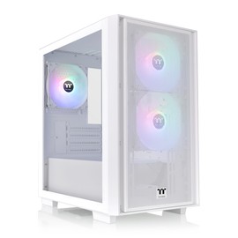 Thermaltake Versa H16 TG ARGB Snow Micro ATX Tower Case; Tempered Glass Side Panel; 3 Pre-Installed ARGB Fans; CA-1Y8-00S6WN-01; 3 Year Warranty