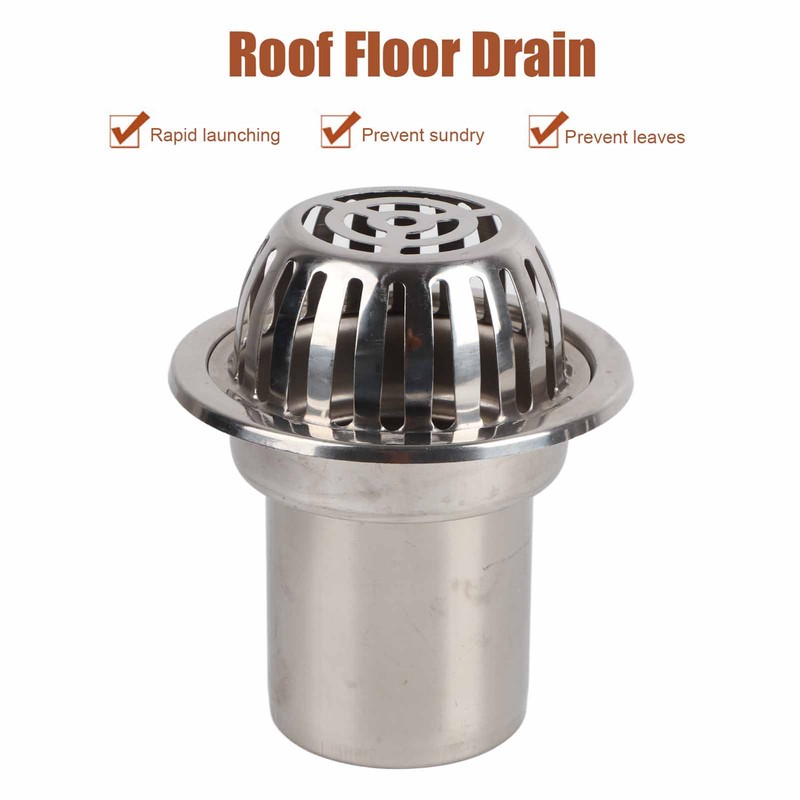 Roof Floor Drain Stainless Steel Non Blocking Balcony Outdoor Rain