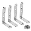 Anstore Set of 4 Stainless Steel Angle Connectors, 125 x