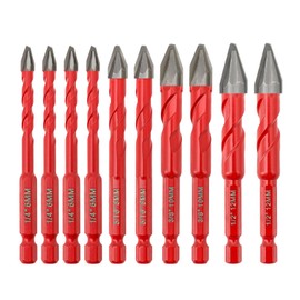 High Hardness Skewed Head Eccentric Drill Bit - FOCSTOL Eccentric Concrete Drill Bits Set with Quick Change Hex Shank for Wood Plastic Ceramic Tile 10pcs (6mm*4+8mm*2+10mm*2+12mm*2)