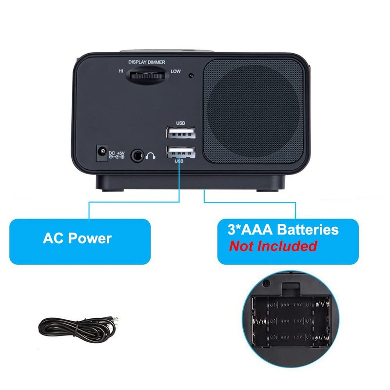 Lancoon Digital Bedroom Alarm Clock Radio Dual USB Charge Ports