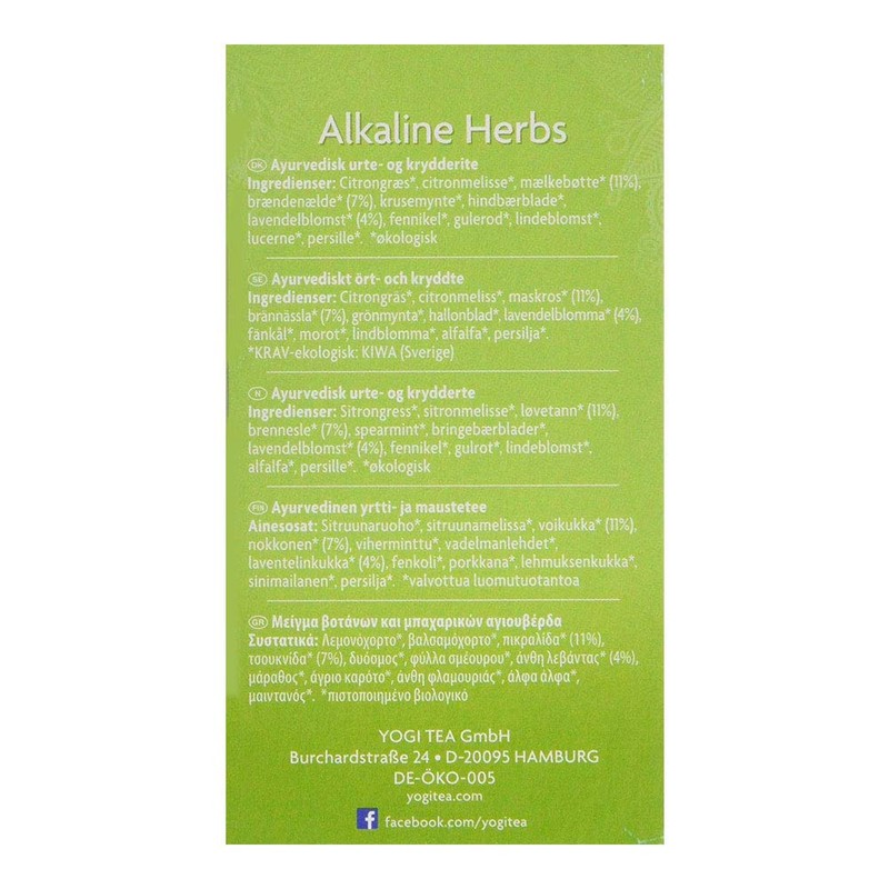Yogi Tea Organic Alkaline Herbs - 17 Teabags