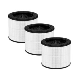 Nispira Airmega 100 3-in-1 True HEPA Activated Carbon Filter Replacement For Coway Airmega 100 Air Purifier 3 Packs
