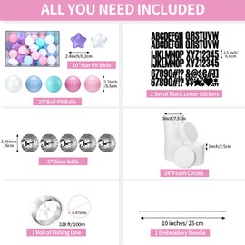 Simgoing 68 Pcs DIY Giant Friendship Bracelet Birthday Banner, Customizable Birthday Era Jumbo Garland Kit for Galentine Valentines Day Famous Singer Party Decorations