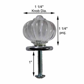 Renovators Supply Manufacturing Kitchen Cabinet Hardware Knobs Clear Acrylic Drawer Knobs, Dresser Knobs 1 1/4'' Diameter Star Fruit Shape-Round Cabinet Handles with Chrome Back Plate