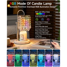 LUBITA Candle Warmer Lamp with Timer Dimmer and 3 Bulbs, Lamp Candle Warmer with Marble Base,Wax Melt Warmer for Jar Candles, Birthday Gifts for Women Mom, House Warming Gifts New Home Decor