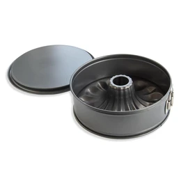 Nordic Ware 50442 Bundt Fancy Springform Pan with 2 Bottoms, 9 Inch,Charcoal