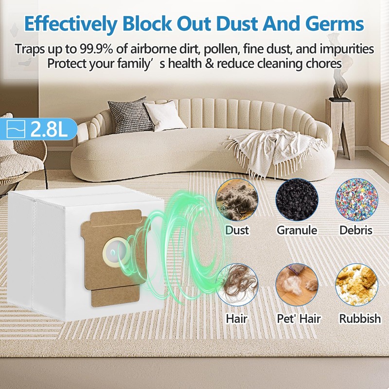 12 Pack Dust Bags Compatible with iRobot Roomba 105X,104,105,Plus 405,505,504,705
