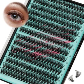 Lash Clusters Wispy 280PCS Eyelash Extension 40D Cluster Lashes Individual Lashes DIY Lash Extension Natural Look Cluster Eyelash Extensions Soft False Eyelashes at Home for Beginners(12mm)