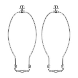 2 Pcs 10Inch Lamp Shade Harp Holders Detachable Lamp Shade Bracket Heavy Duty DIY Lighting Accessories for Floor Lamps and Table finials Bracket Light Fitting (Nickel)