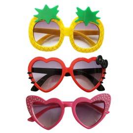FANCYKIDS Kids Children Trendy Pineapple Cat Heart Shaped Sunglasses for Toddler Girls (Color 4)