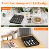 Lifewit Silverware Organizer with Lid, Covered Utensil Tray for Kitchen