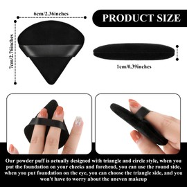 Maitys 12 Pieces Powder Puff Triangle Face Makeup Cosmetic for Loose Powder Soft Body Washable Reusable Foundation Sponge Mineral Wet Dry Makeup Tool(Black, Pink, Small)