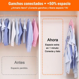WONDOCK 100 Ganchos Conectores para Ropa Plástico Reforzado Organizador de Closet Colgante Ahorra Espacio Ganchos de Conexión para Colgar Ropa