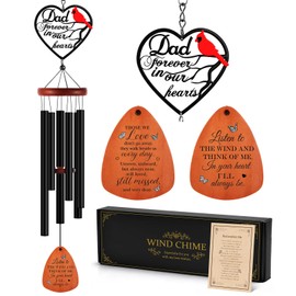 Kathfly Cardinal Wind Chimes for Loss of Loved One, 28" Memorial Wind Chimes for Outside, Cardinal Sympathy Bereavement Condolence Funeral Windchime Gifts for Loss of Father Dad Him