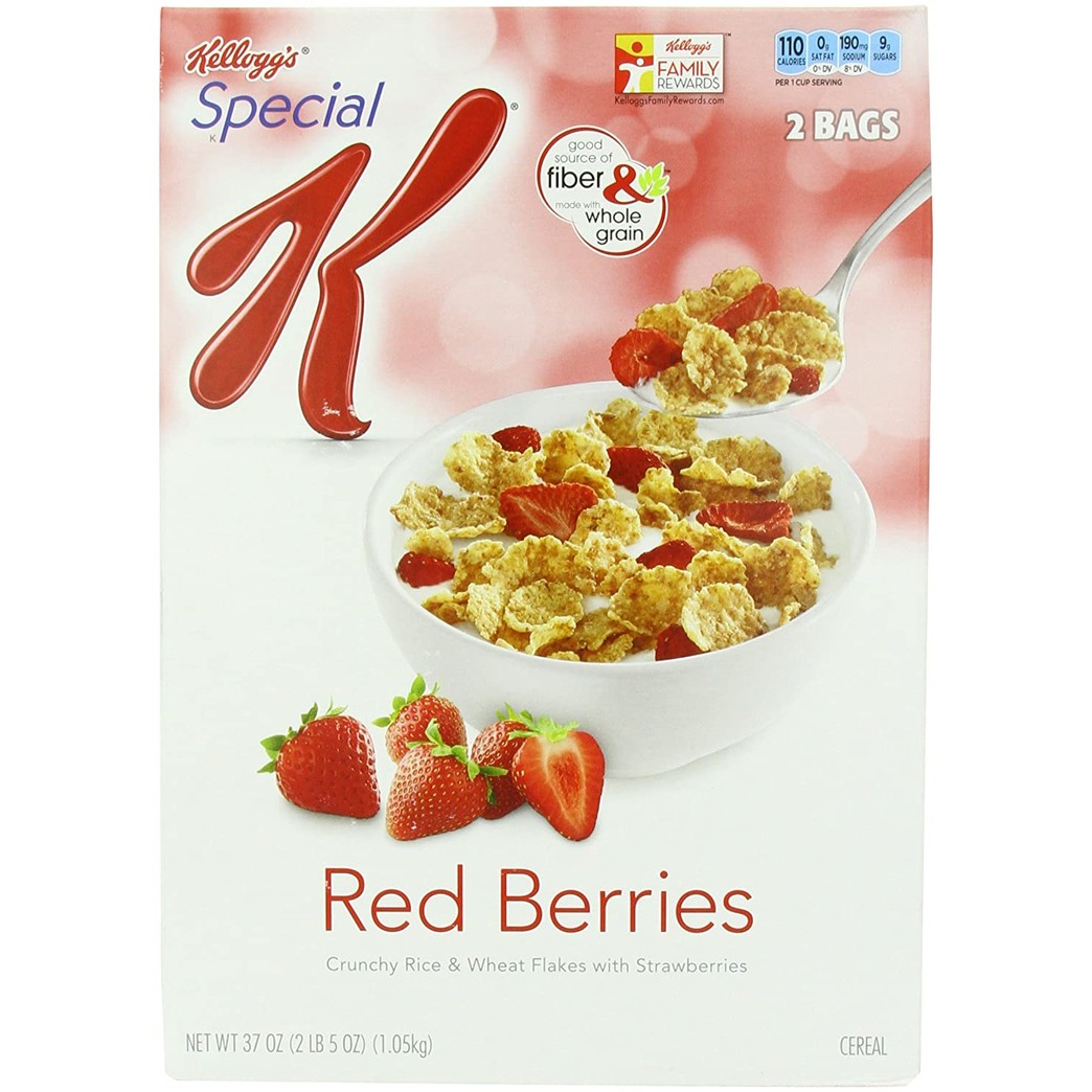 Kelloggs Special K Crunchy Rice and Wheat Flakes with Strawberries, Red Berries, 37 Ounce