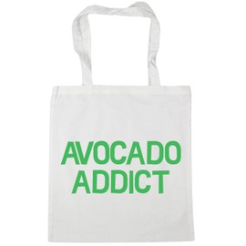Hippowarehouse Avocado addict Tote Shopping Gym Beach Bag 42cm x38cm, 10 litres
