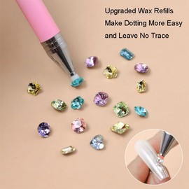 Diamond Art Painting Pen, Refillable Wax Pen with 3 Additional Wax Refills, Rhinestone Picker Dotting Tools for Nail and Diamond Paint Art (Pink)