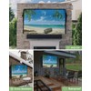 Outdoor TV Cover - Summer Palm Tree Ocean Beach Boat