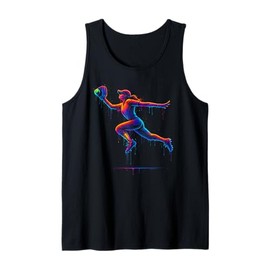 Softball Outfielder Bold Outline Graphic with Smart Colors Tank Top