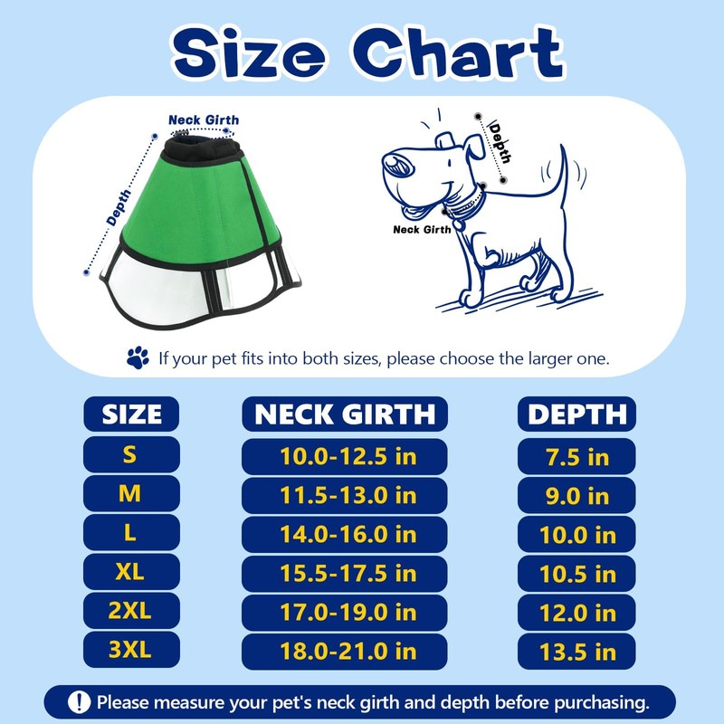 Super Dog Adjustable Pet Recovery Collar, Large/Small Surgery Protector