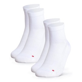 Occulto Men's & Women's Short Road Cycling Socks Pack of 2 (Model: Thomas) Quarter Cycling Socks, White