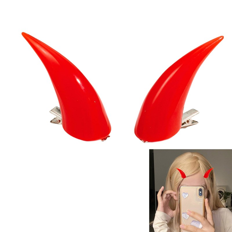 1 Pair Devil Horn Hair Clip Cosplay Party Halloween Costume