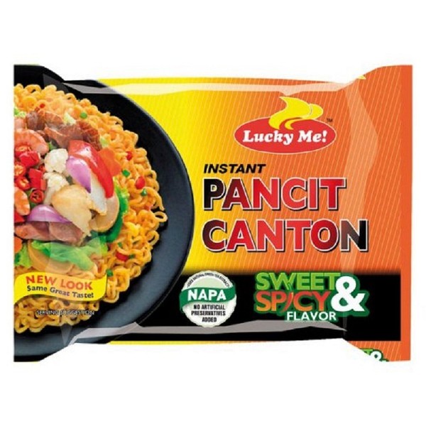 Lucky Me Pancit Canton Sweet and Spicy Flavor, Instant Chow Mein, 20 Count