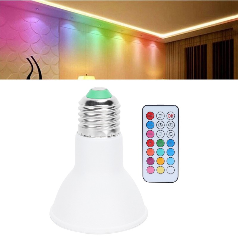10W RGBW Spotlight with Timing Remote Control E27 Color Changing
