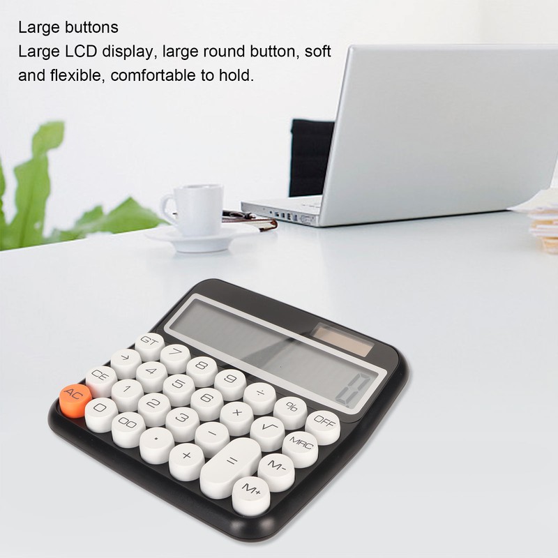 12 Digit Calculator Round Button LCD Display Calculator Detachable Auto