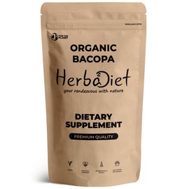 Herbadiet Organic Bacopa Monnieri Powder | with Bacosides |Promotes Clarity, Memory & Attention | Non-GMO, Gluten Free (227 gram / 8 oz)