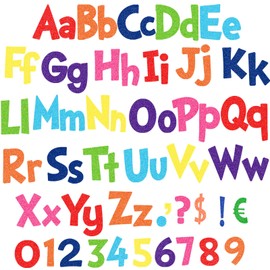 Tenare 134 Pieces 5 Inch Bulletin Board Letters Alphabet Numbers Letters Combo Set Letter Cutouts for Bulletin Board Display Home Decor(Glitter Rainbow Color)