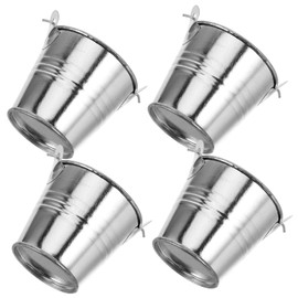 Levemolo 4Pcs Succulents Flower Pots with Handle Portable Decorative Buckets for Gardening and Home Decor Chic Mini Iron Planters for Flowers and Multi Purpose Storage