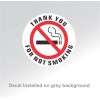 THANK YOU FOR NOT SMOKING stickers | white | outdoor