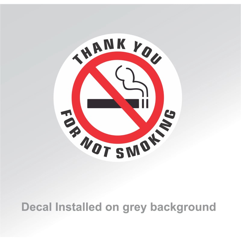 THANK YOU FOR NOT SMOKING stickers | white | outdoor