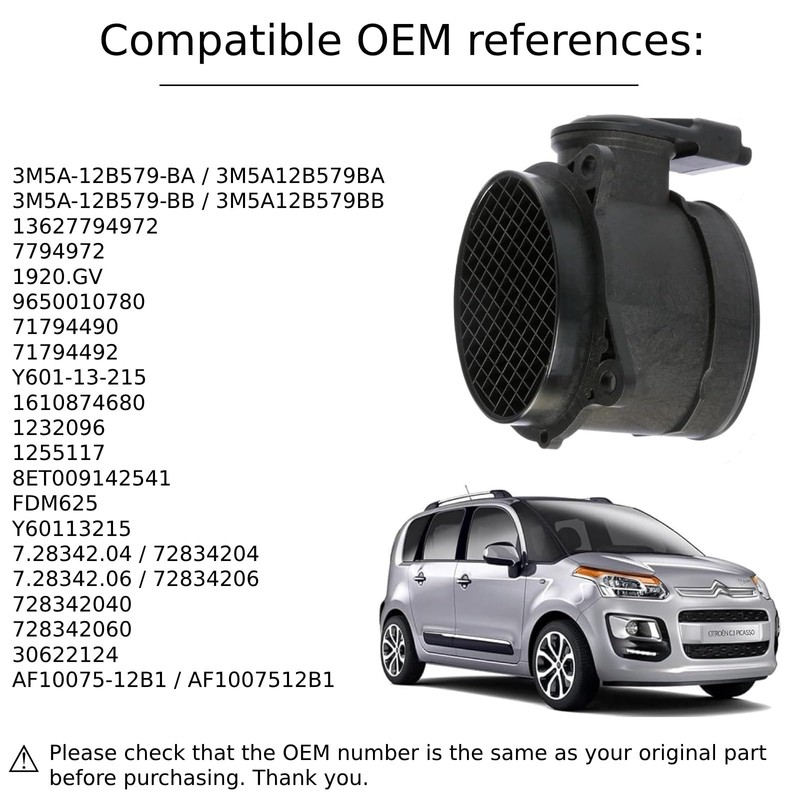Autoparts – 9650010780 Mass Air Flow Sensor Peugeot Citroen Ford