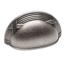 Cosmas 5 Pack 9461WN Weathered Nickel Cabinet Hardware Bin Cup Drawer Handle Pull - 3" Inch (76mm) Hole Centers