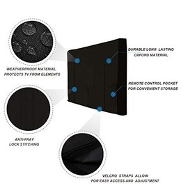 iBirdie iBirdie Outdoor TV Cover 52 to 55 inch Weatherproof, Cover Size 52'L x 31'H, Waterproof for Outside Flat Screen 52 to 55 inch TV, Black, 600D Thick Fabric Screen Protector with Bottom