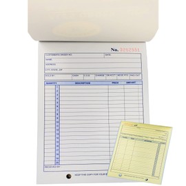 2-Part Sales Order Books Carbonless (White/Canary Yellow) (50 Sheets) (Single, 5 5/8" x 3 3/8"W)